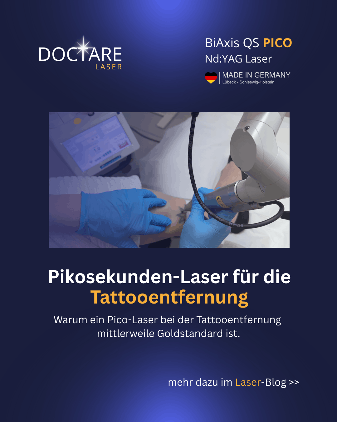 Pikosekunden-Laser für die Tattooentfernung Foto Copyright Doctare Laser 2026
